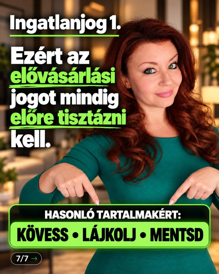 Az ingatlan elővásárlási jogát már az értékesítés megkezdése előtt tisztázni kell