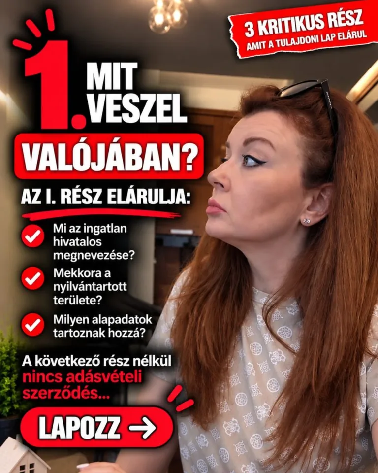 A tulajdoni lap I. része az ingatlan hivatalos adatait tartalmazza