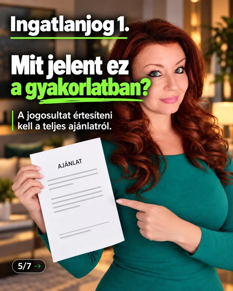 Az elővásárlásra jogosultat a teljes vételi ajánlatról megfelelően értesíteni kell