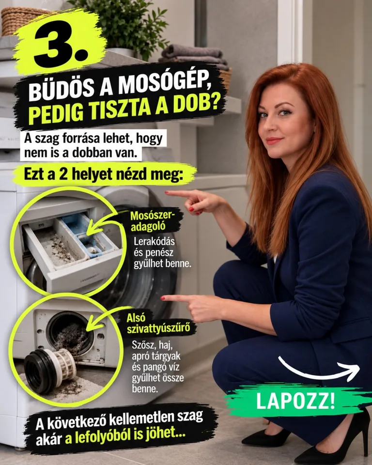 Mosógép mosószeradagolójának és alsó szivattyúszűrőjének tisztítása