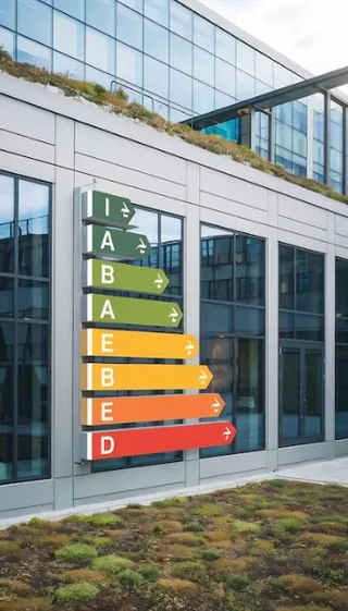 Épület energetikai minőségét szemléltető színes besorolási kategóriák