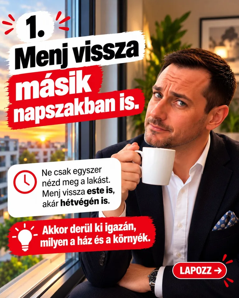 A társasházi lakást nappal, este és lehetőleg hétvégén is érdemes megvizsgálni