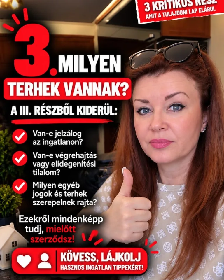A tulajdoni lap III. része az ingatlanhoz kapcsolódó jogokat és terheket mutatja