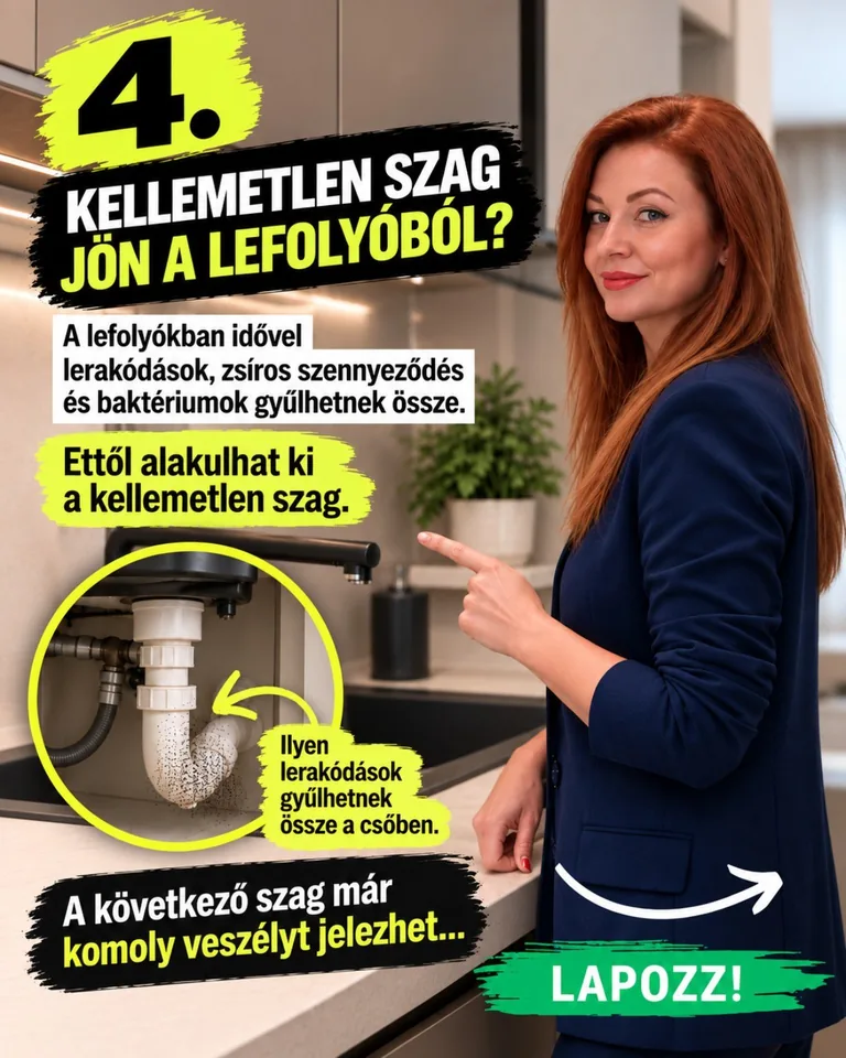 Lefolyóban összegyűlt lerakódás kellemetlen szagot okozhat
